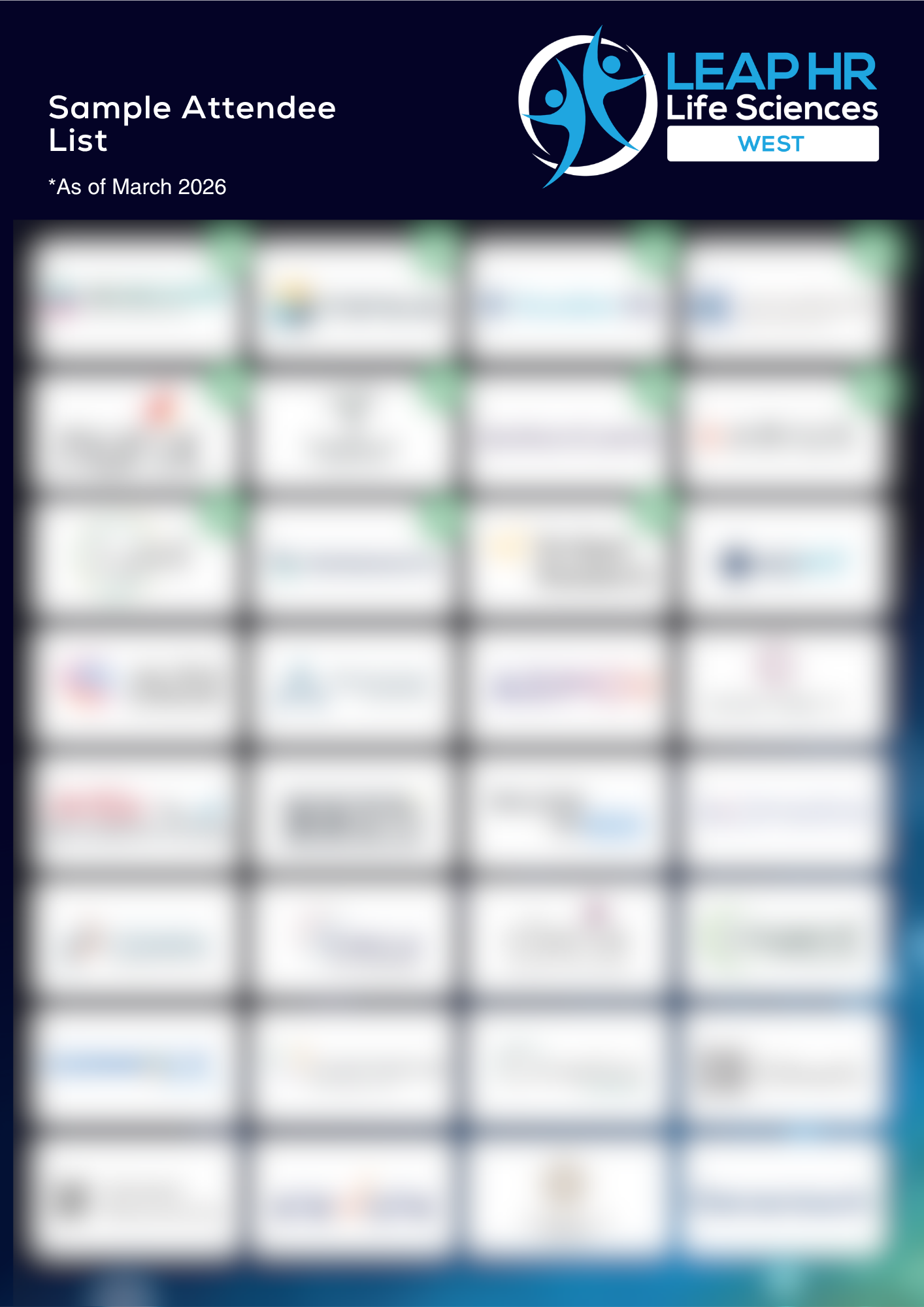 Sample Attendee List - LEAP HR Life Sciences West